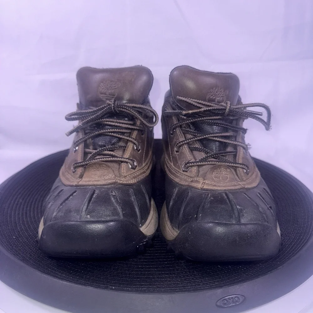 Timberland Men's Size 8.5M Canard Brown and Black Leather Low Duck Boot, 84169